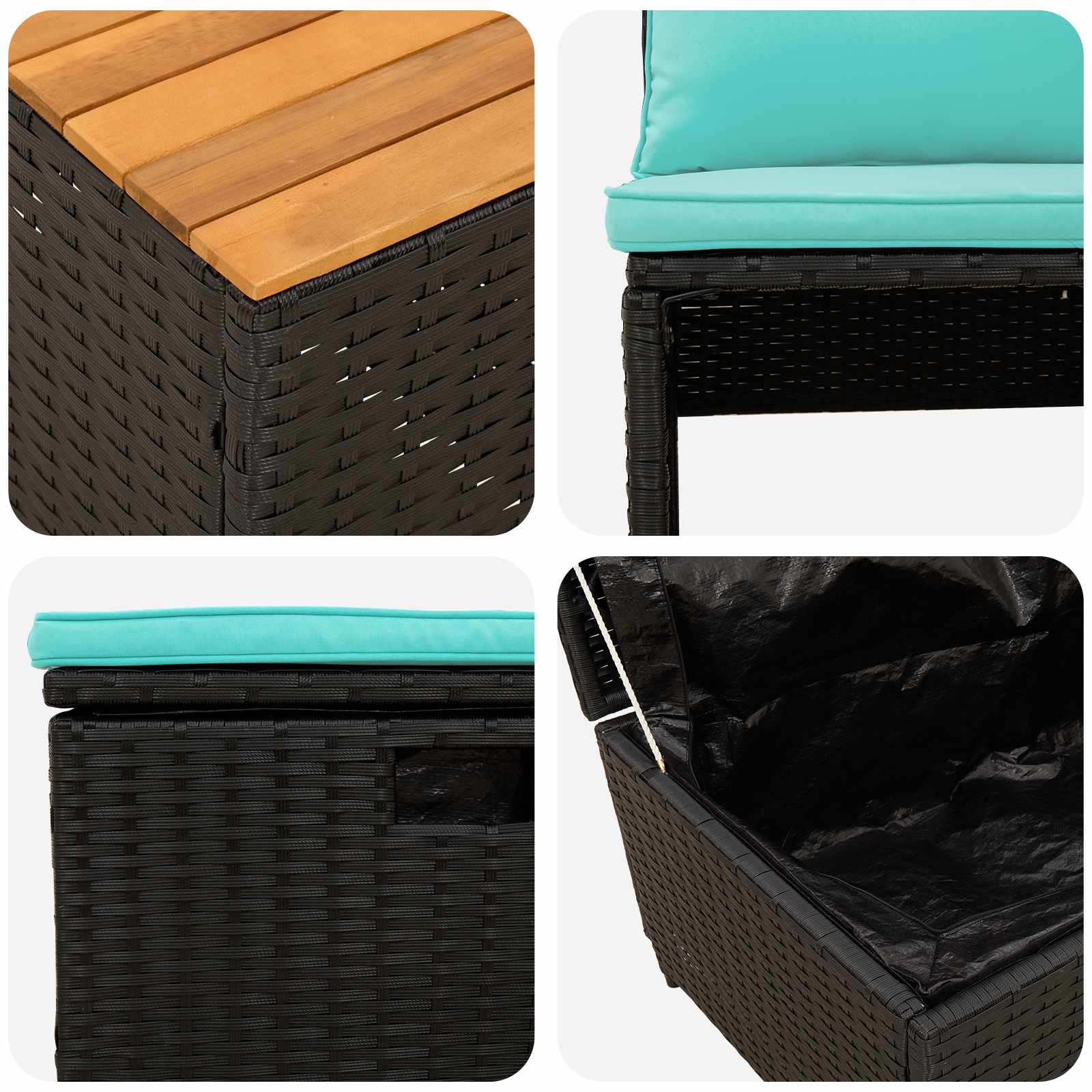Set vanjskih sofa 4 -Seater 4 pcs 55 x 30 x 39 cm