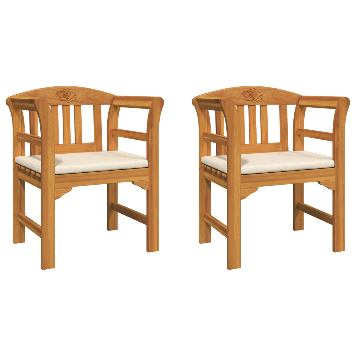 Klupa s ružama Prirodna 68,5 x 46 x 82,5 cm Čvrsto drvo akacije