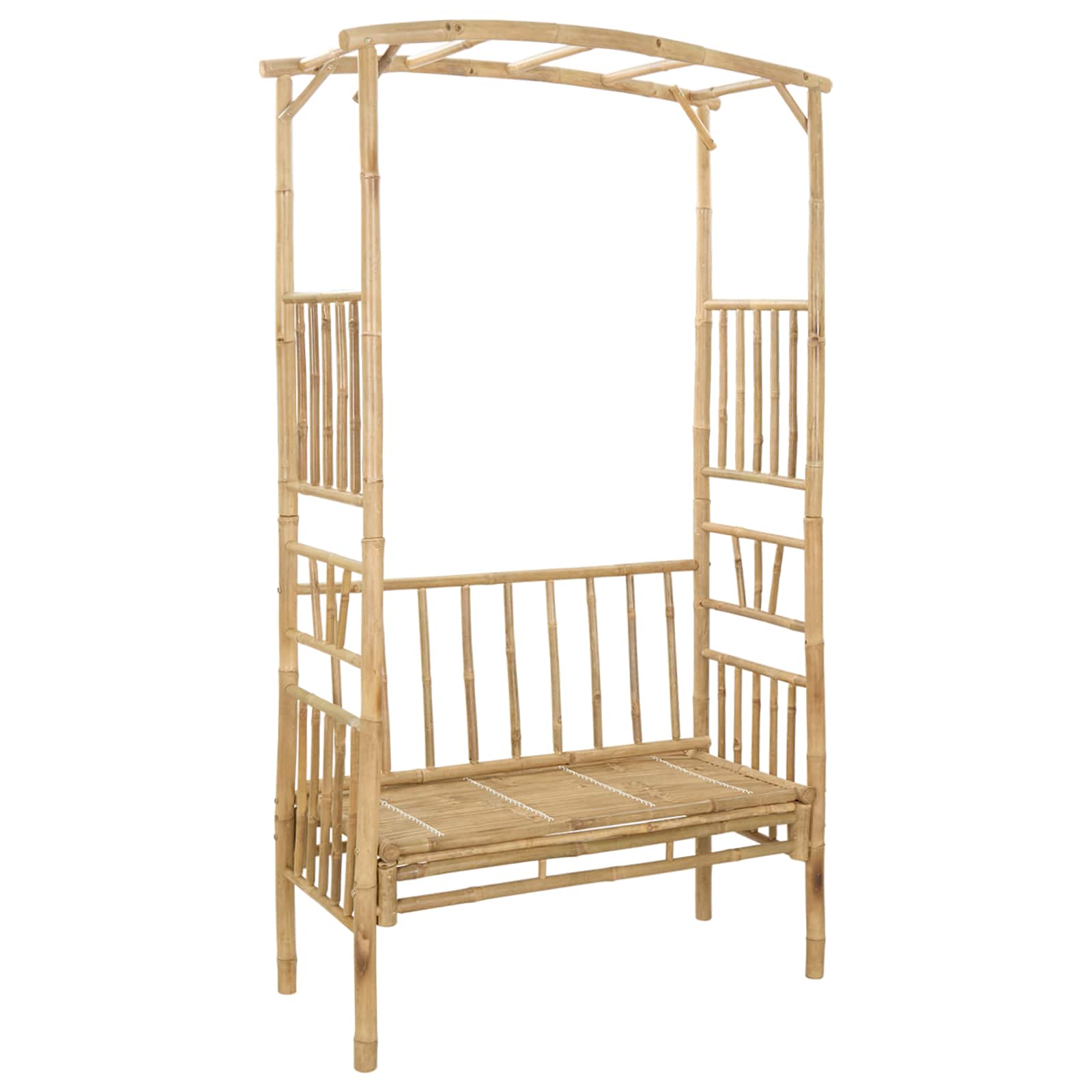 Vrtni luk s klupom Prirodna 115 x 50 x 205 cm Bambus