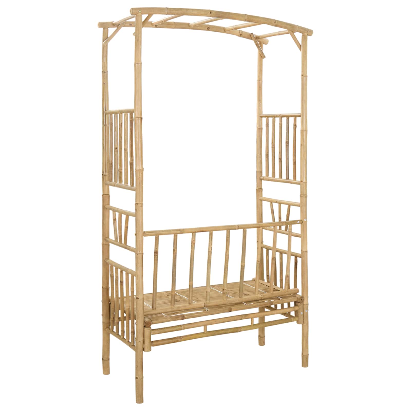 Vrtni luk s klupom Prirodna 115 x 50 x 205 cm Bambus