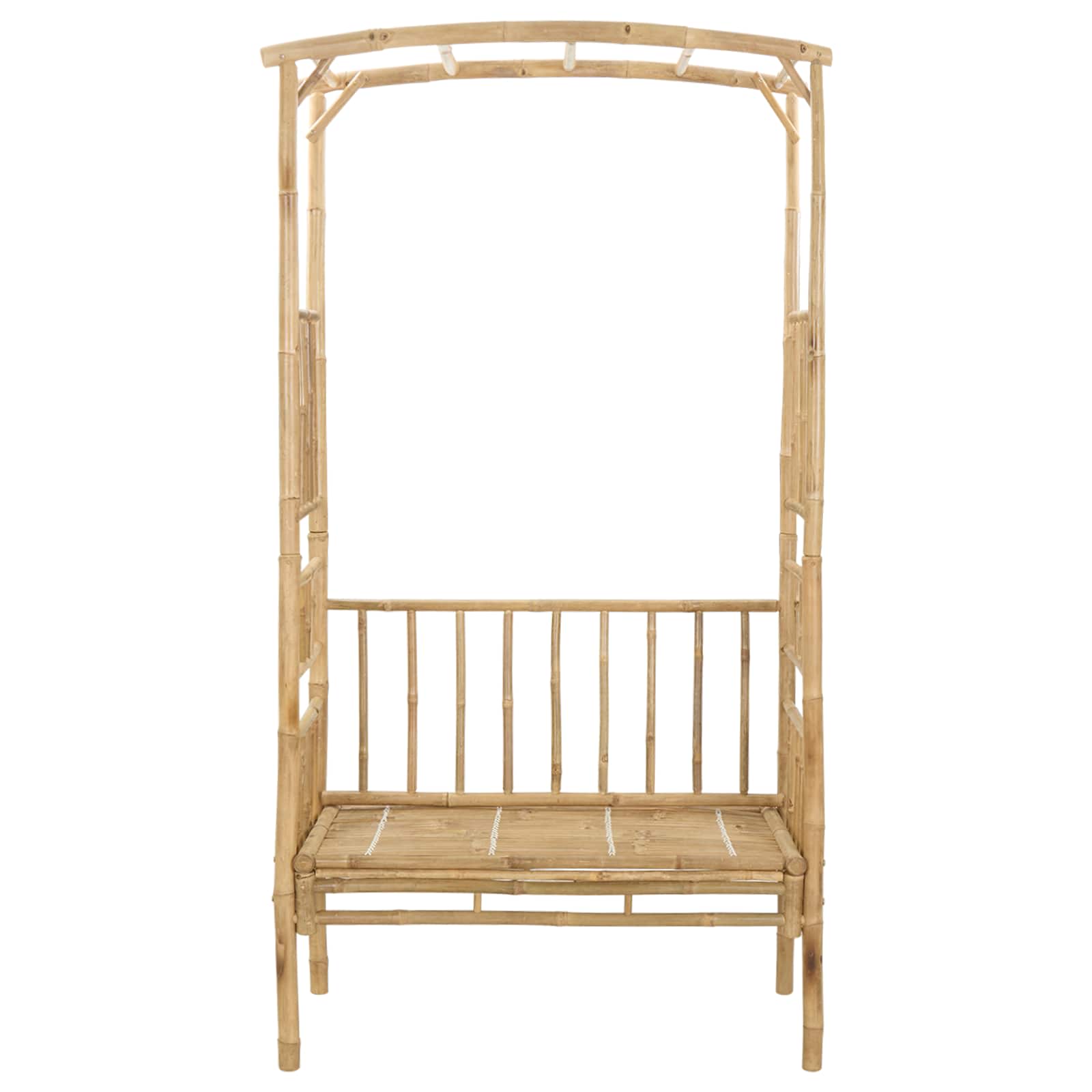 Vrtni luk s klupom Prirodna 115 x 50 x 205 cm Bambus