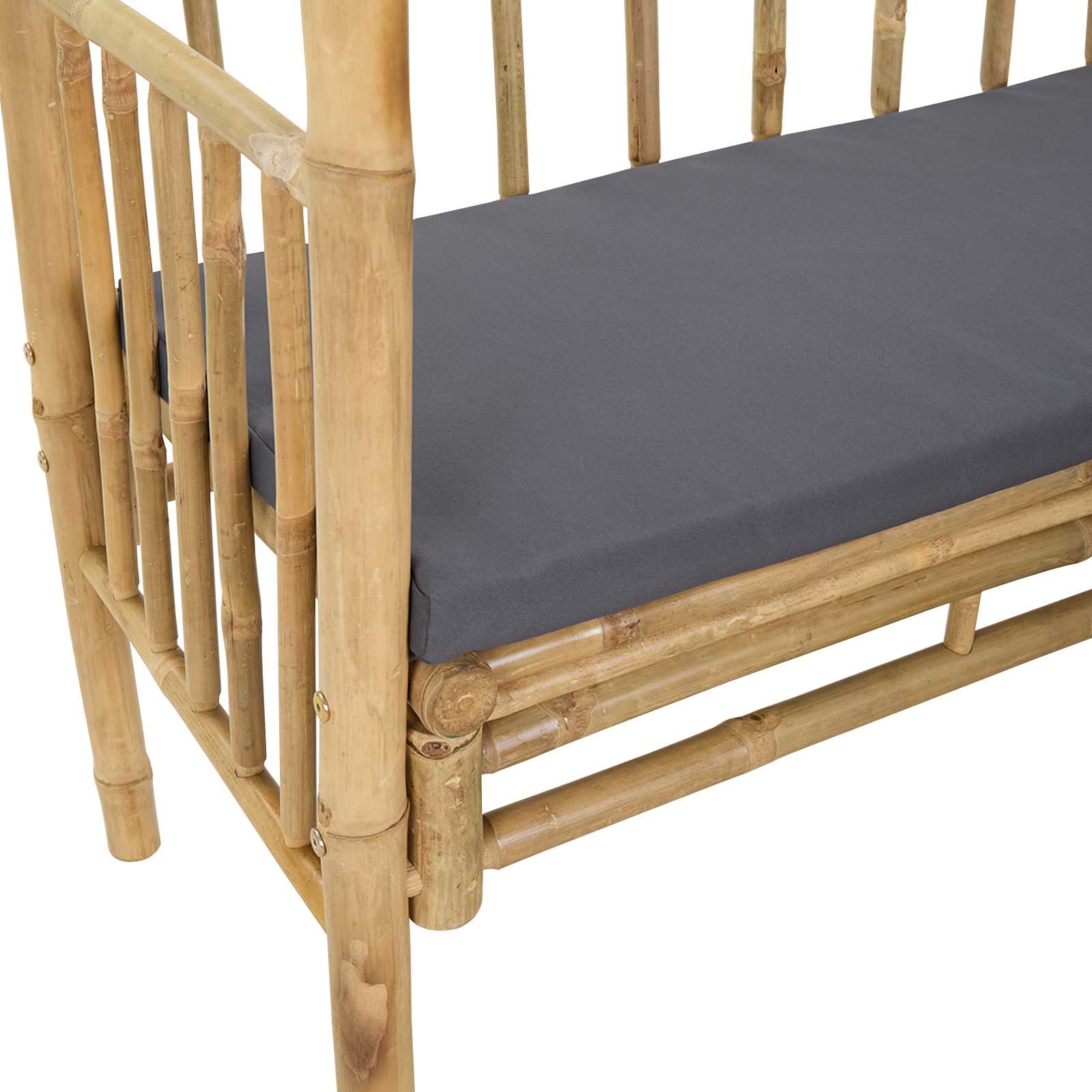 Vrtni luk s klupom Tamnosiva 115 x 50 x 205 cm Bambus