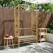 Vrtni luk s klupom Tamnosiva 115 x 50 x 205 cm Bambus