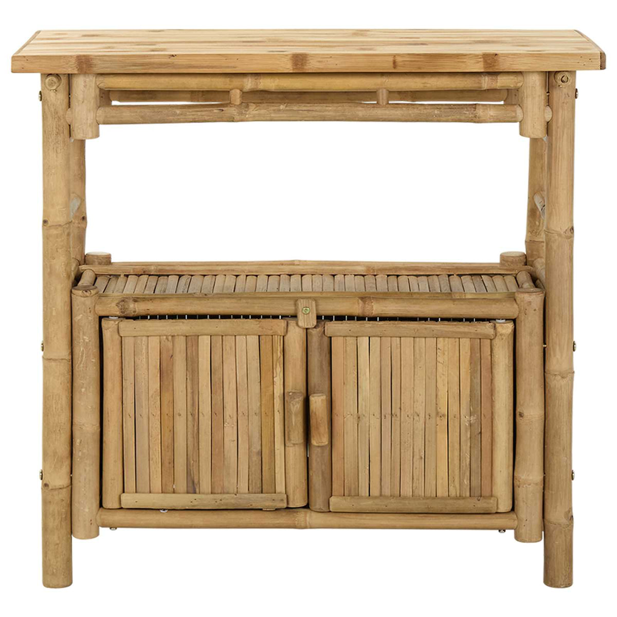 Konzolna stolica s policom Prirodna 80 x 35 x 75 cm Bambus