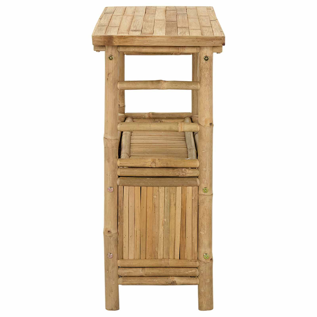 Konzolna stolica s policom Prirodna 80 x 35 x 75 cm Bambus
