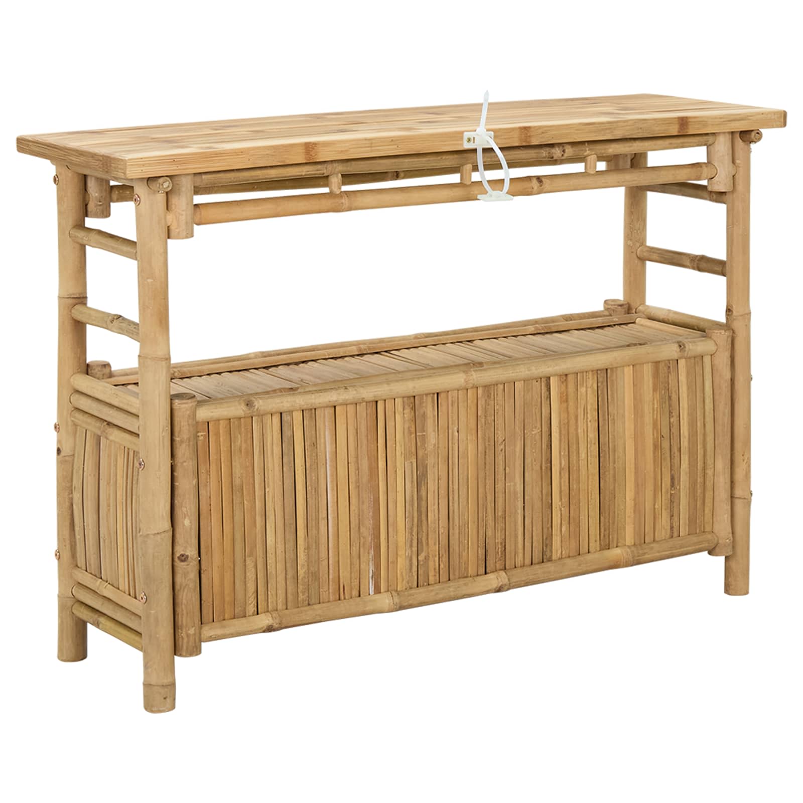 Konzolna stolica s policom Prirodna 110 x 35 x 75 cm Bambus