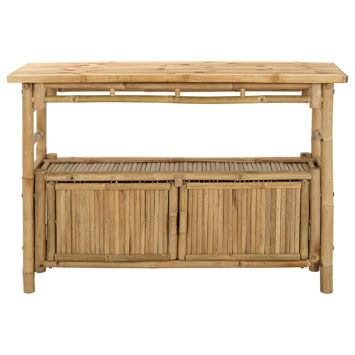 Konzolna stolica s policom Prirodna Bambus 110 x 35 x 75 cm