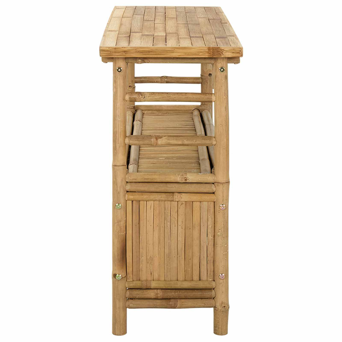 Konzolna stolica s policom Prirodna 110 x 35 x 75 cm Bambus