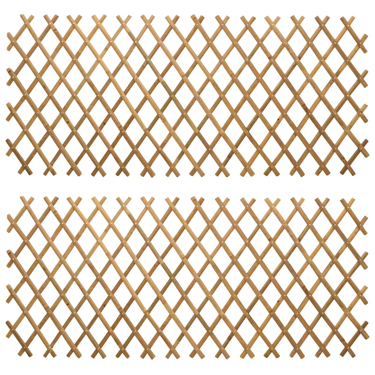 Proširiva rešetkasta ograda 2 pcs Svijetlosmeđa 100 x 105 cm