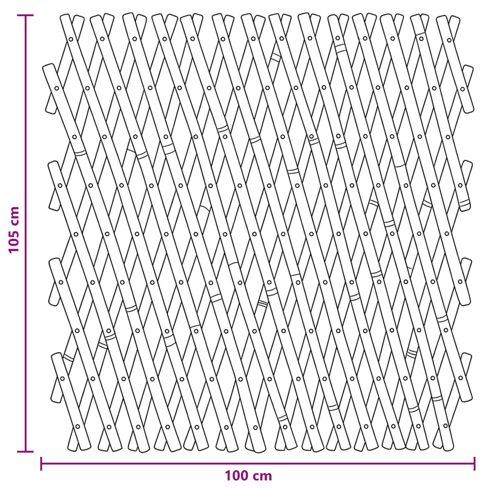Proširiva rešetkasta ograda 2 pcs Svijetlosmeđa 100 x 105 cm