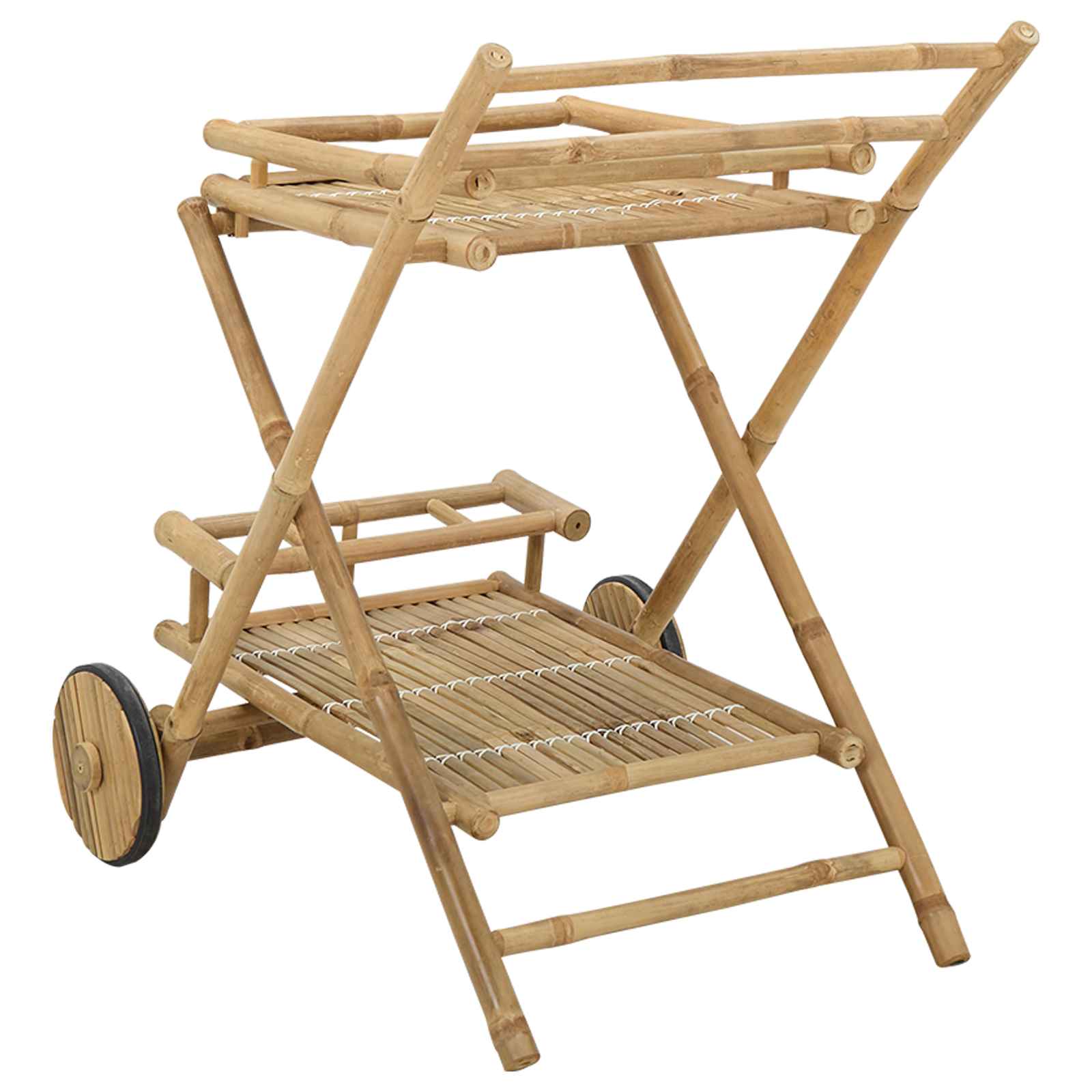 Kolač s čajem na kotačima Prirodna 79 x 67.5 x 84 cm Bambus
