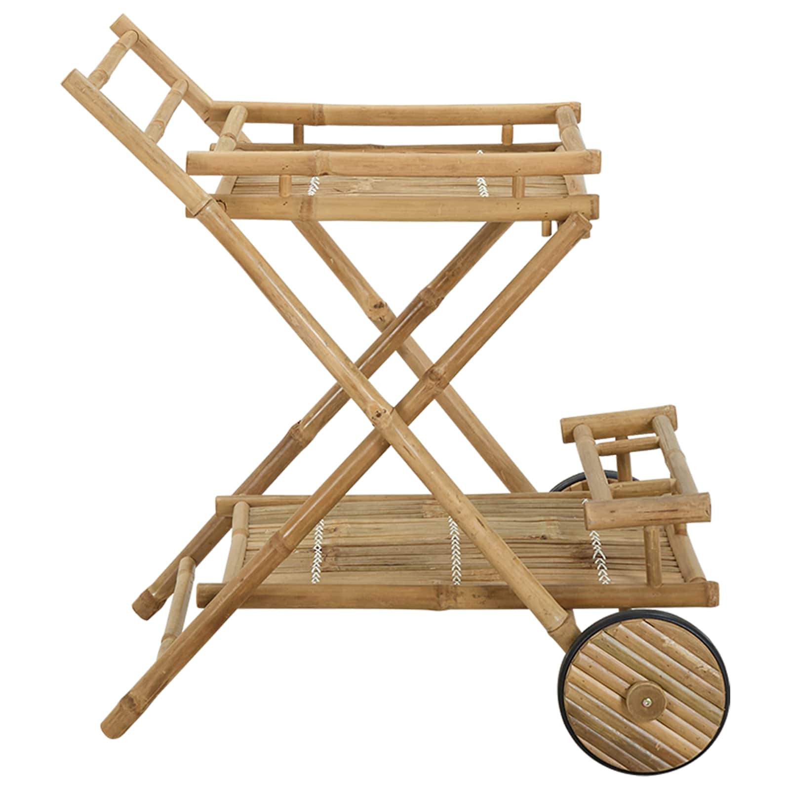 Kolač s čajem na kotačima Prirodna 79 x 67.5 x 84 cm Bambus