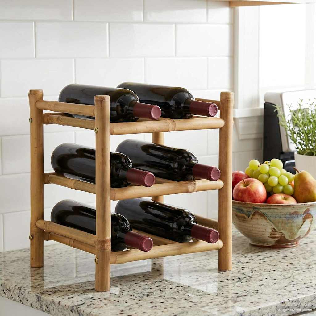 Stalak za vino Prirodna 32,5 x 29,5 x 36 cm Bambus