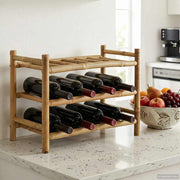 Stalak za vino Prirodna 57 x 29,5 x 36 cm Bambus