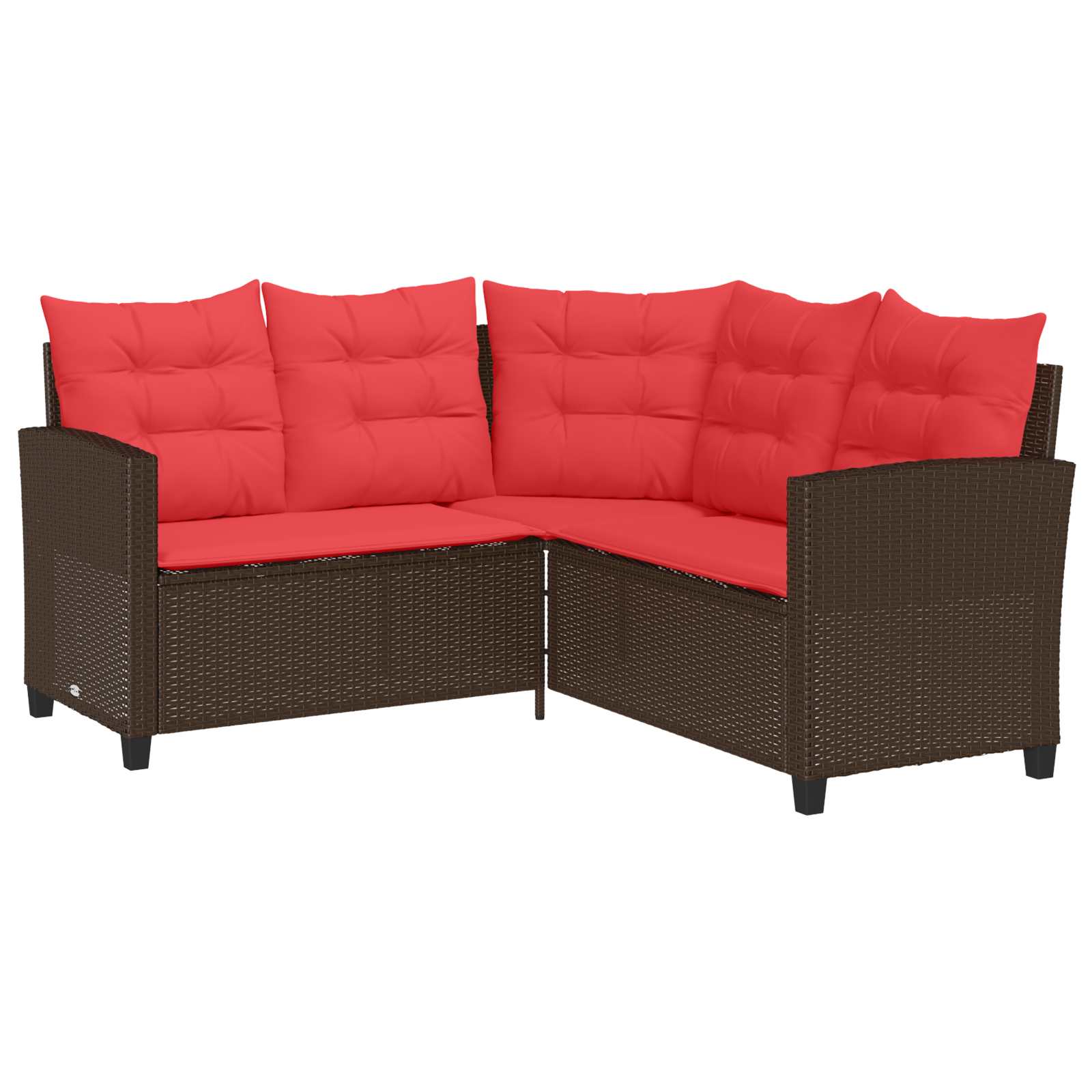 Set vanjskih sofa s jastukom 2 pcs Smeđa i crvena poliratan