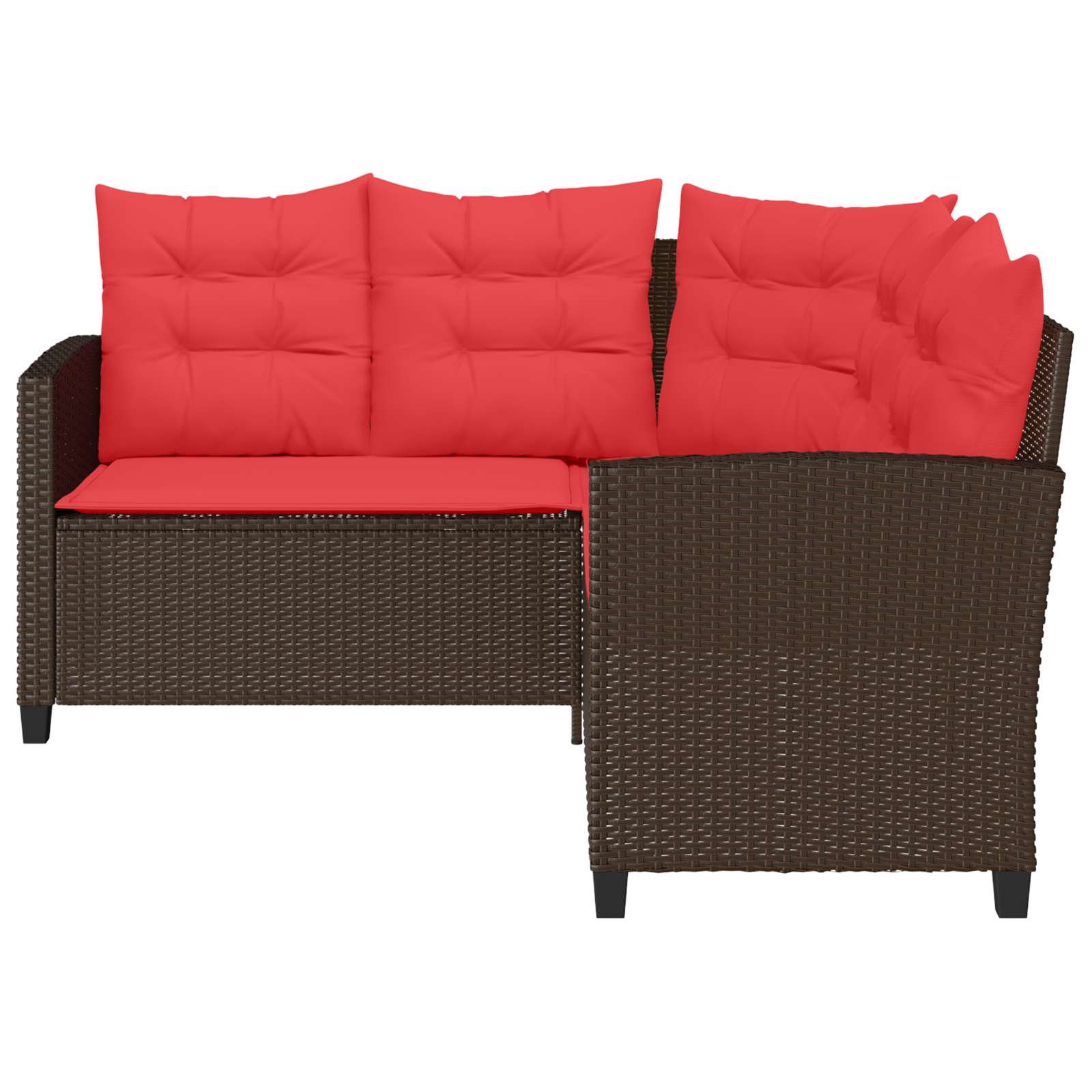 Set vanjskih sofa s jastukom 2 pcs Smeđa i crvena poliratan