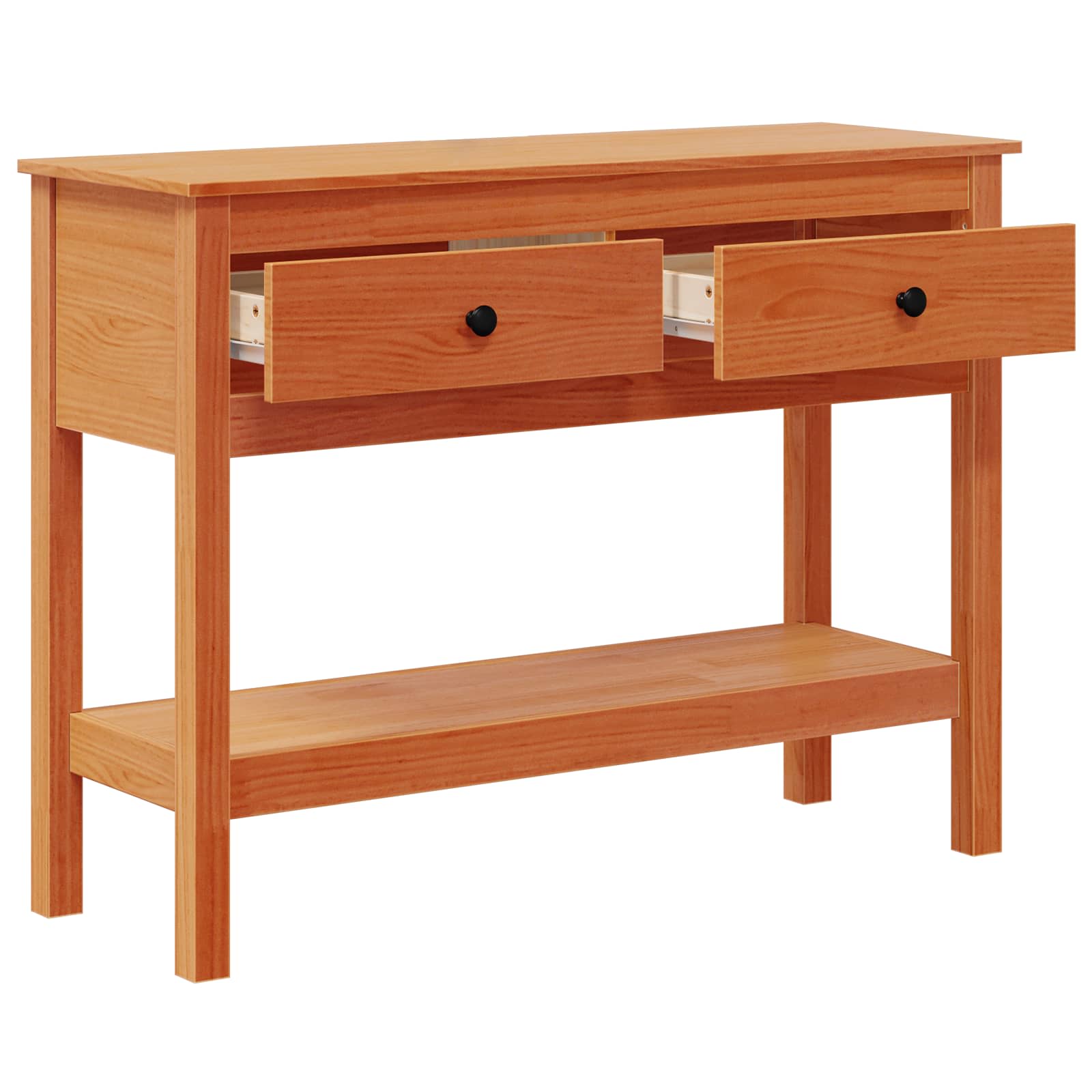 Konzolna stolica s ladicama Vosak smeđa 100 x 35 x 75 cm