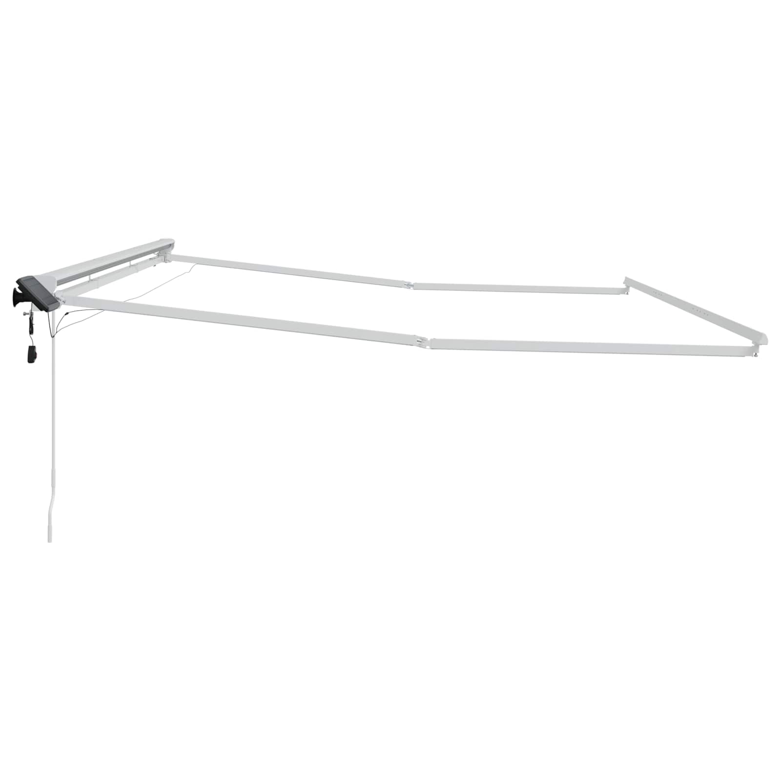 Ručni okvir tende s LED-ima Bijeli 4 x 2 m Aluminij