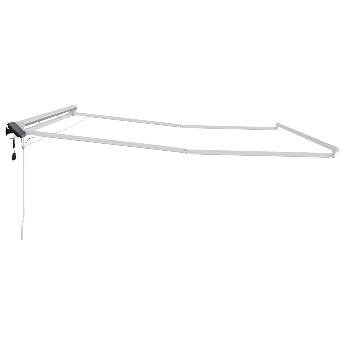 Ručni okvir tende s LED-ima Bijeli 4 × 3 m Aluminij