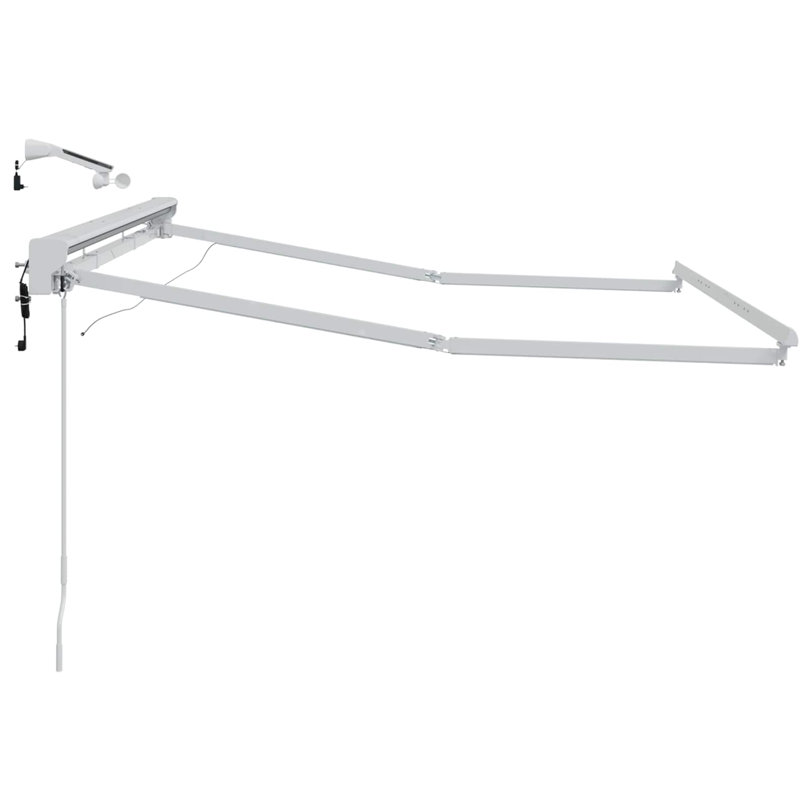Okvir električne tende s LED-ovima Bijeli 2,5 x 2 m Aluminij