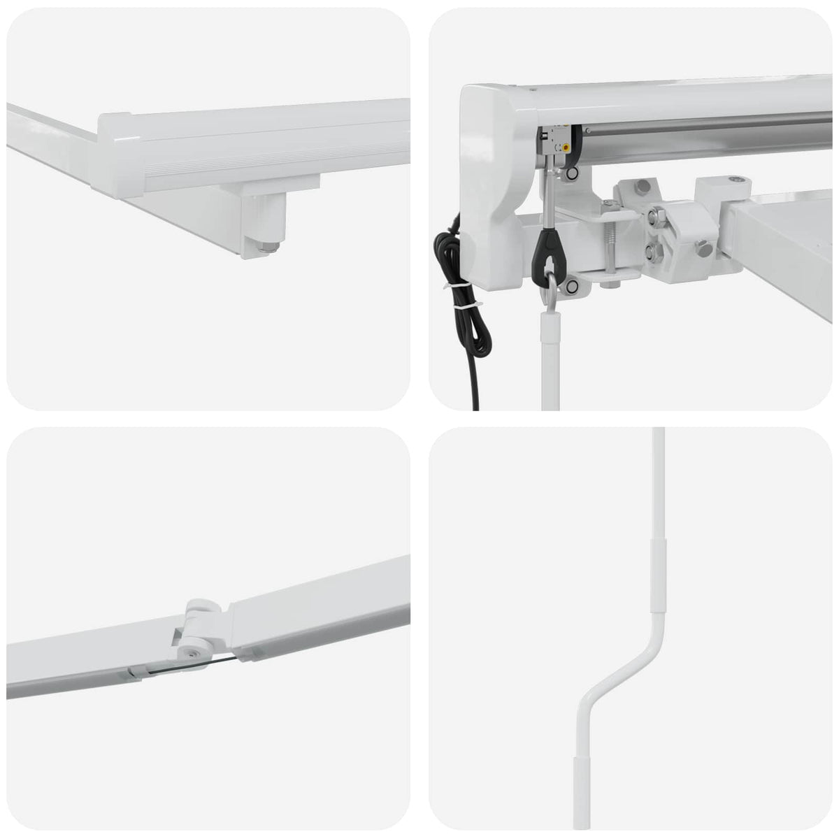Okvir električne tende s LED-ovima Bijeli 3,5 x 2 m Aluminij