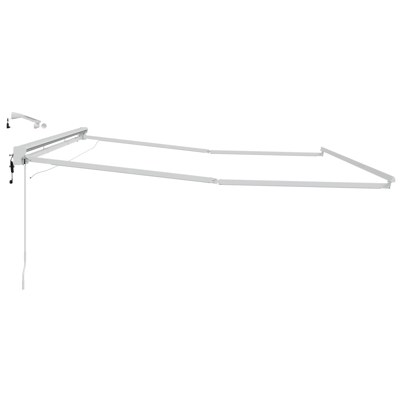 Okvir električne tende s LED-ovima Bijeli 4 × 3,5 m Aluminij