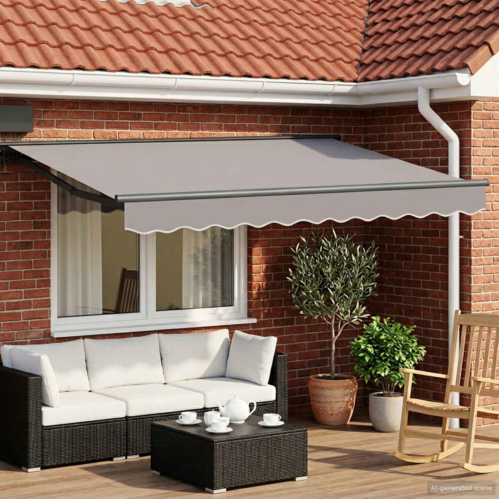 Okvir električne tende s LED-ovima Antracit 3 x 2,5 m Aluminij
