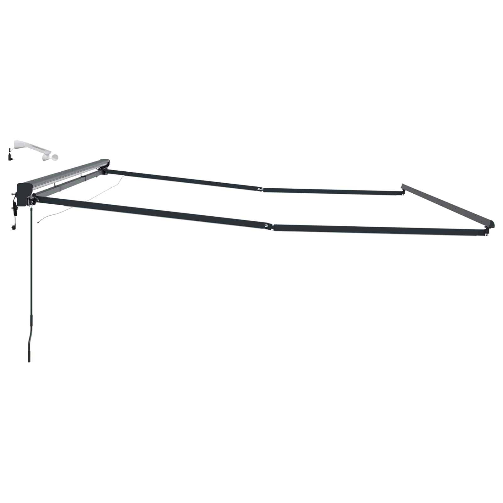 Okvir električne tende s LED-ovima Antracit 4,5 × 3 m Aluminij