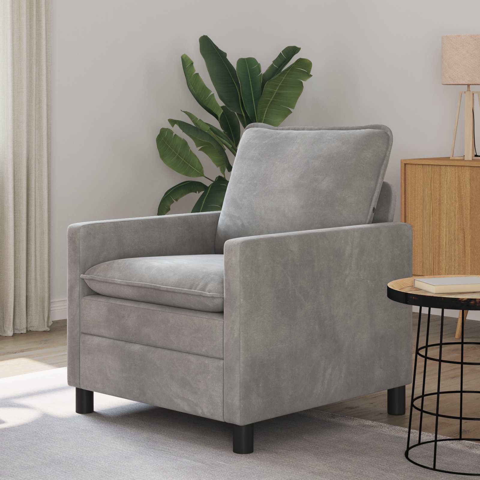 Sofa Svjetlosiva 76 x 81 x 87,5 cm Baršun