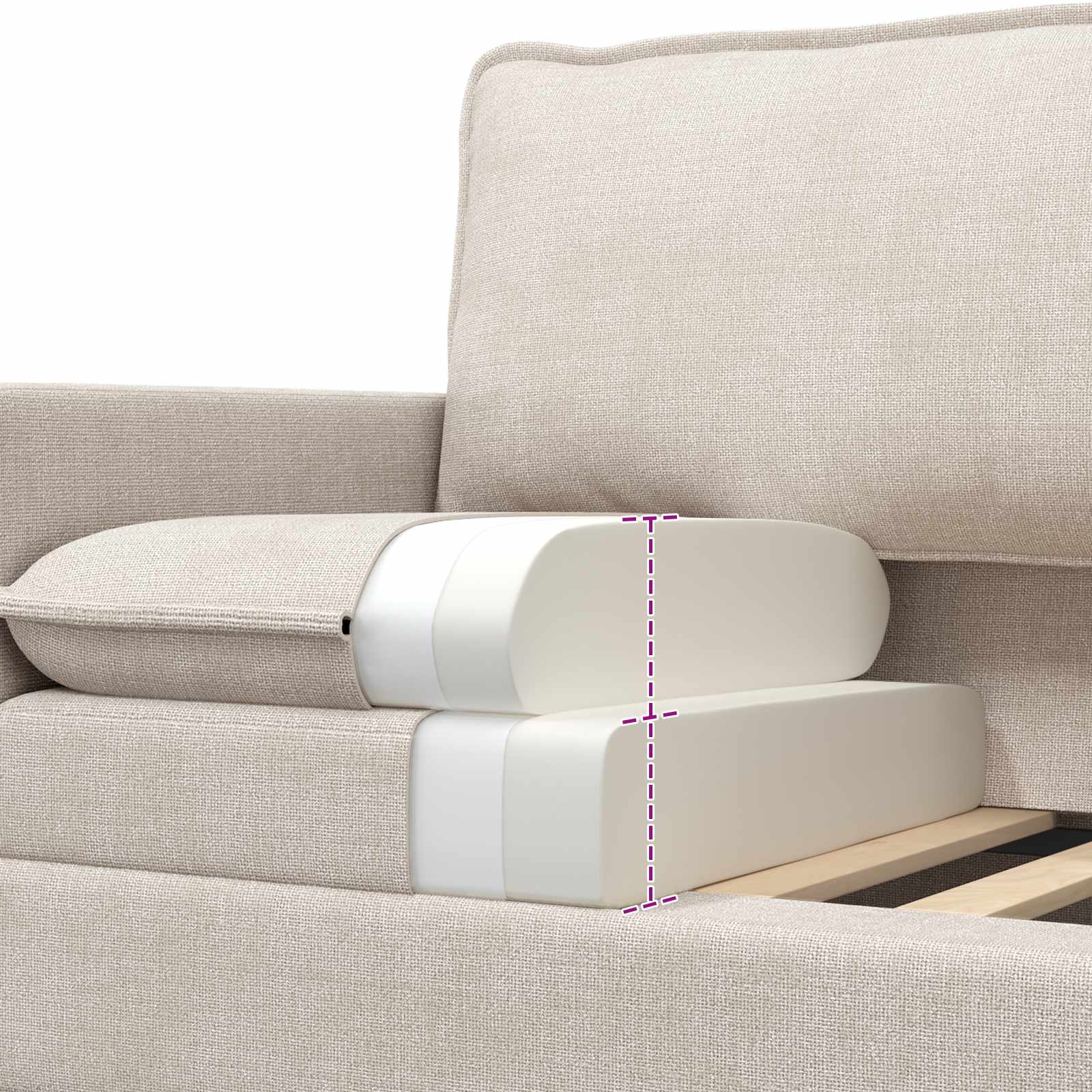 Sofa Krem 76 x 81 x 87,5 cm Poliester