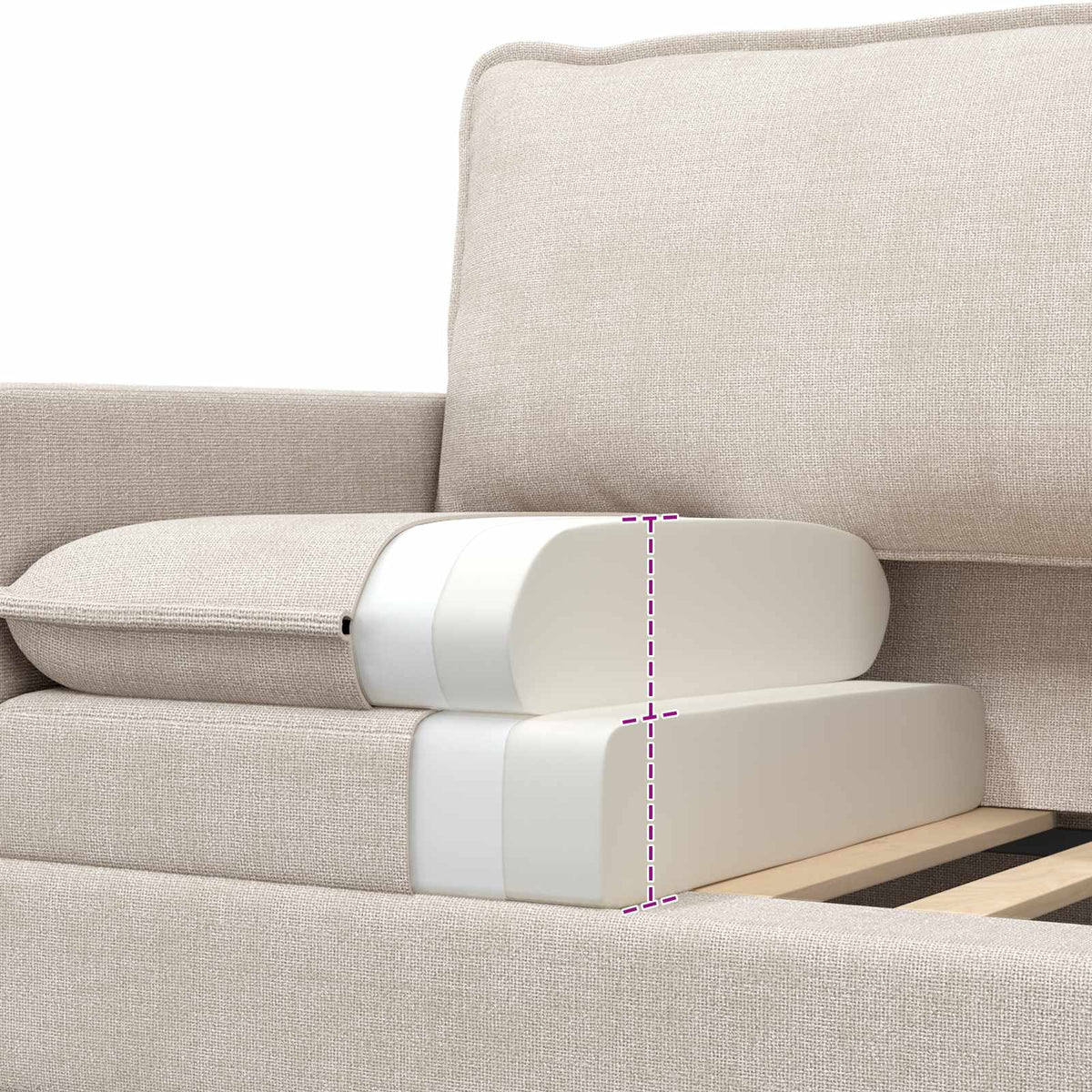 Sofa Krem 76 x 81 x 87,5 cm Poliester