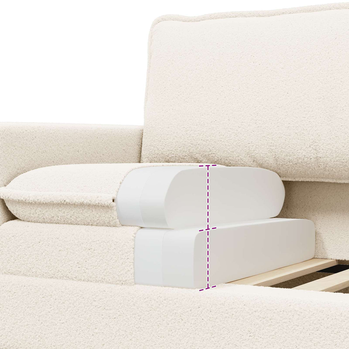 Sofa Krem 126 x 81 x 87,5 cm Tkanina