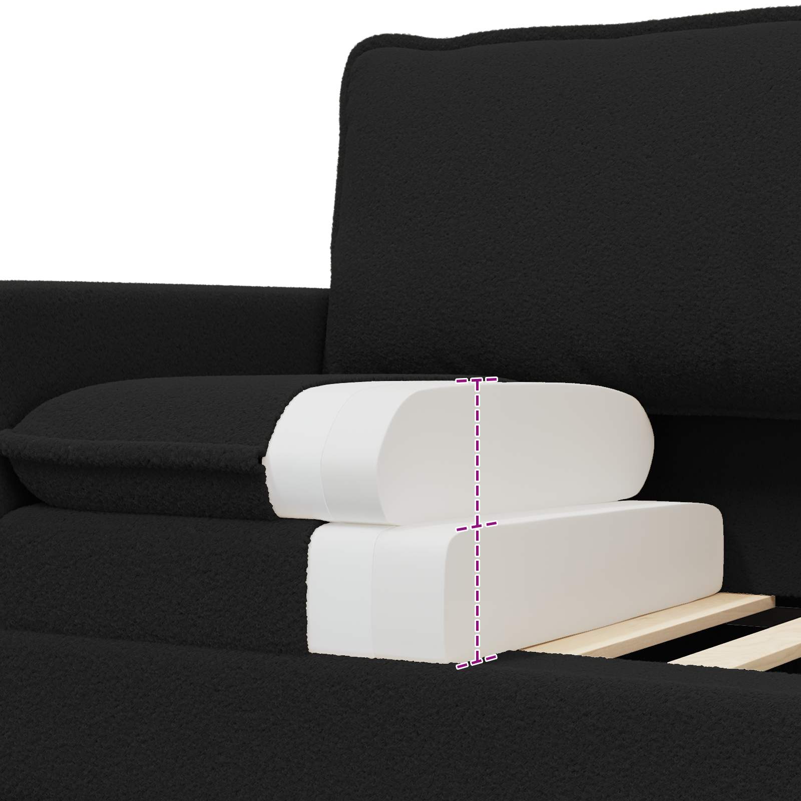 Sofa Crna 126 x 81 x 87,5 cm Tkanina