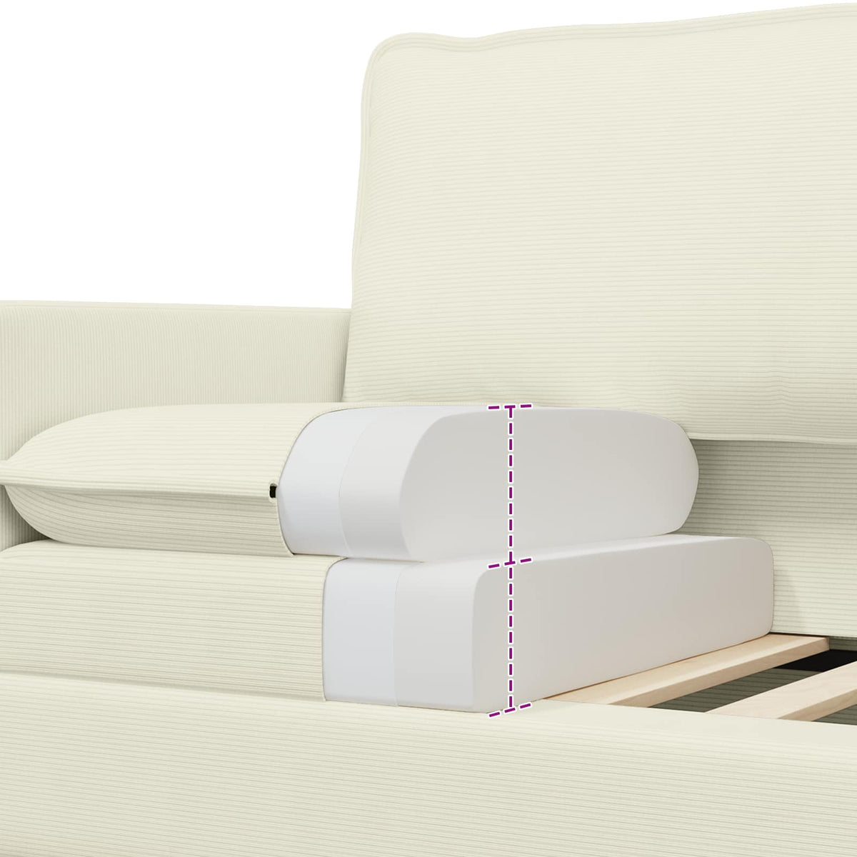 Sofa Krem 126 x 81 x 87,5 cm Tkanina