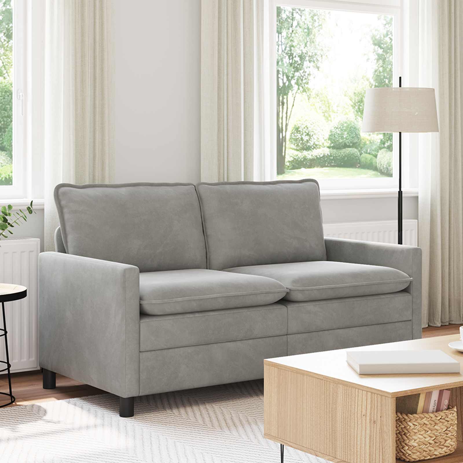 Sofa Svjetlosiva 156 x 81 x 87,5 cm Baršun