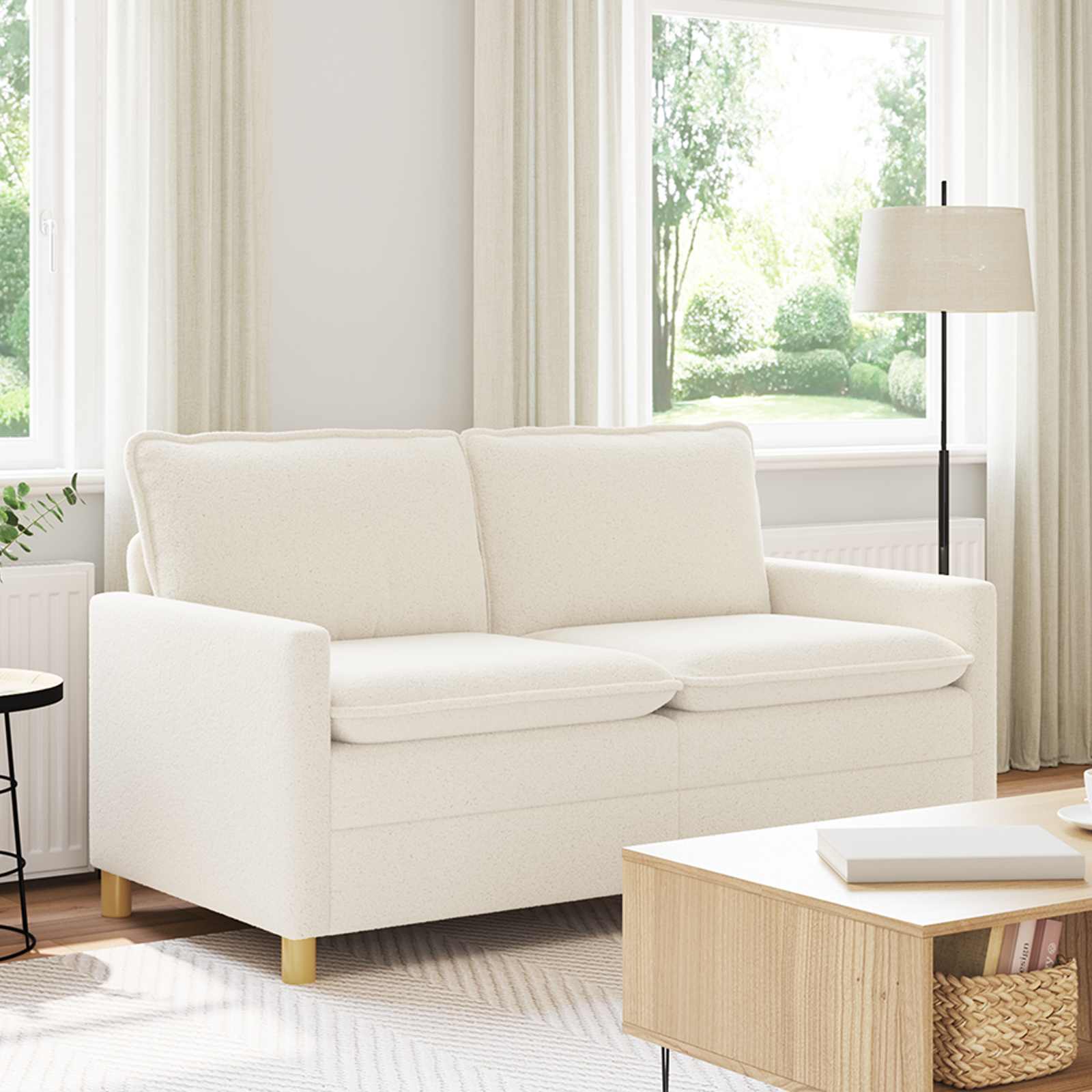 Sofa Krem 156 x 81 x 87,5 cm Tkanina