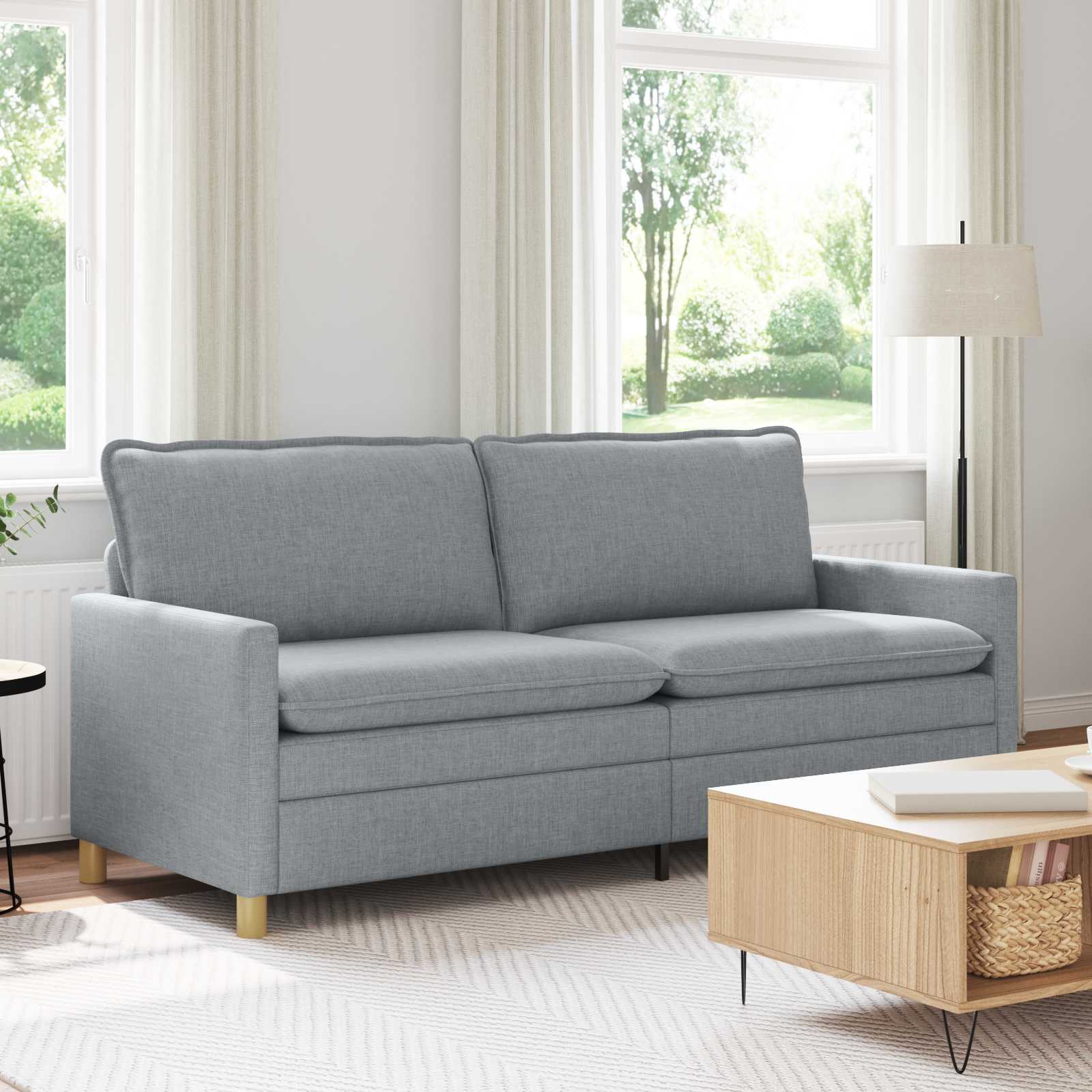 Sofa Svjetlosiva 196 x 81 x 87,5 cm Tkanina
