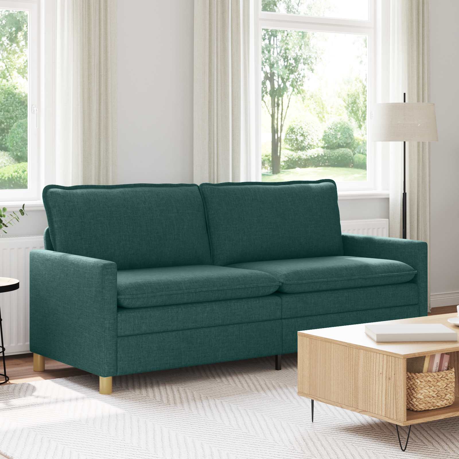 Sofa Tamnozelena 196 x 81 x 87,5 cm Tkanina
