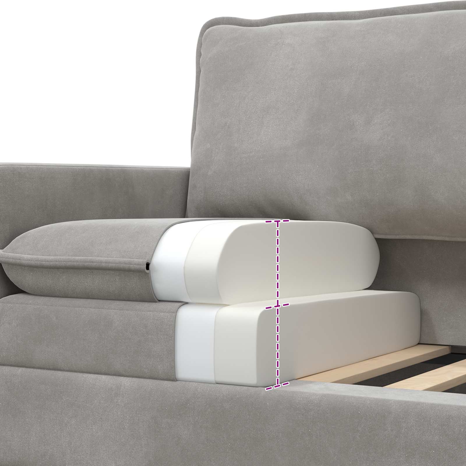 Sofa Svjetlosiva 196 x 81 x 87,5 cm Baršun