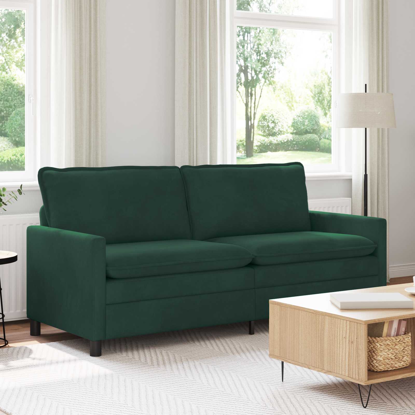 Sofa Tamnozelena 196 x 81 x 87,5 cm Baršun