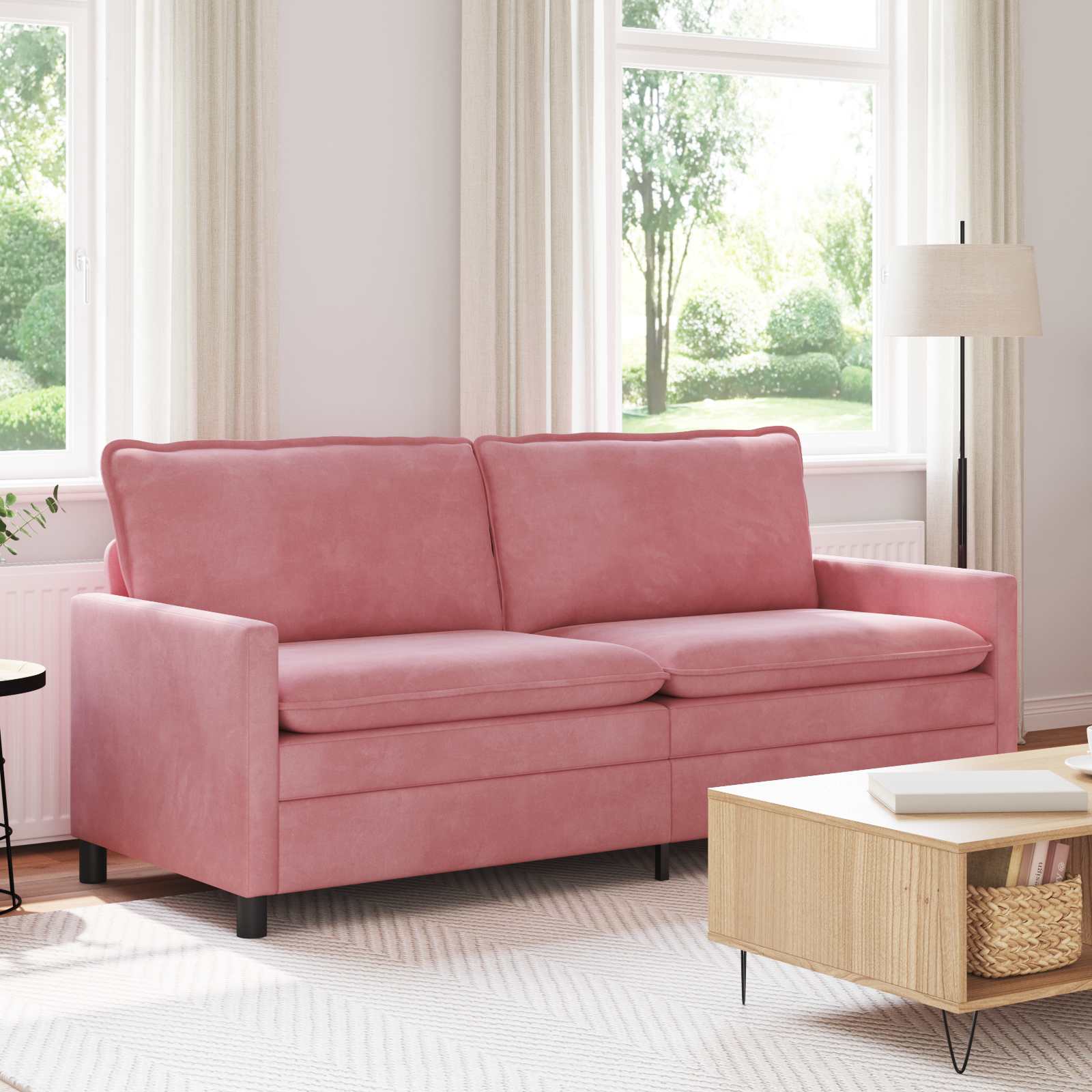 Sofa Ružičasta 196 x 81 x 87,5 cm Baršun