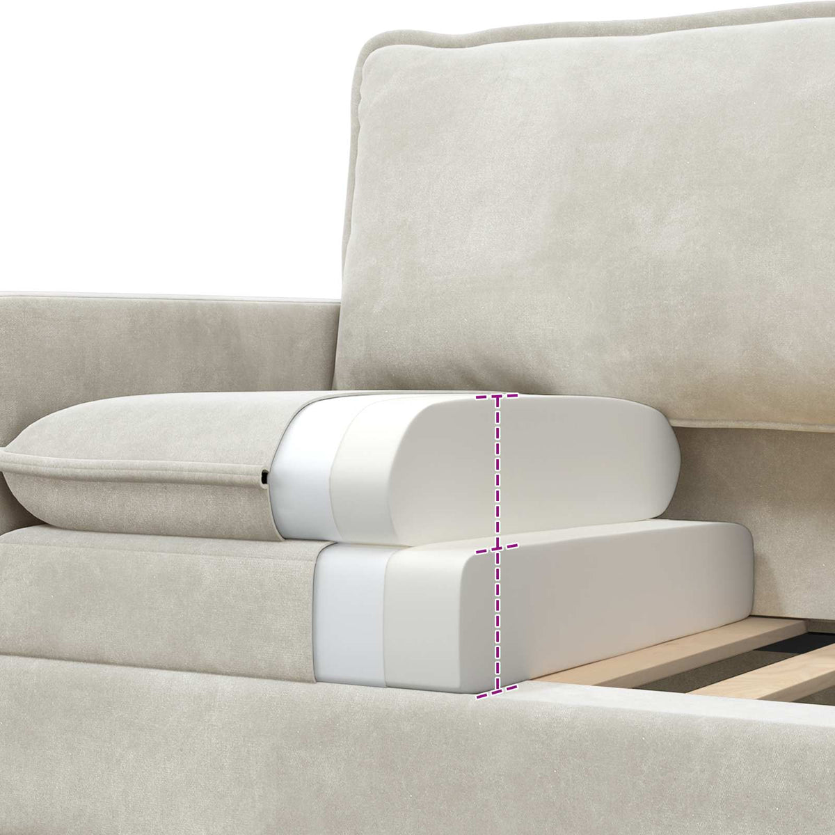 Sofa Krem 196 x 81 x 87,5 cm Baršun