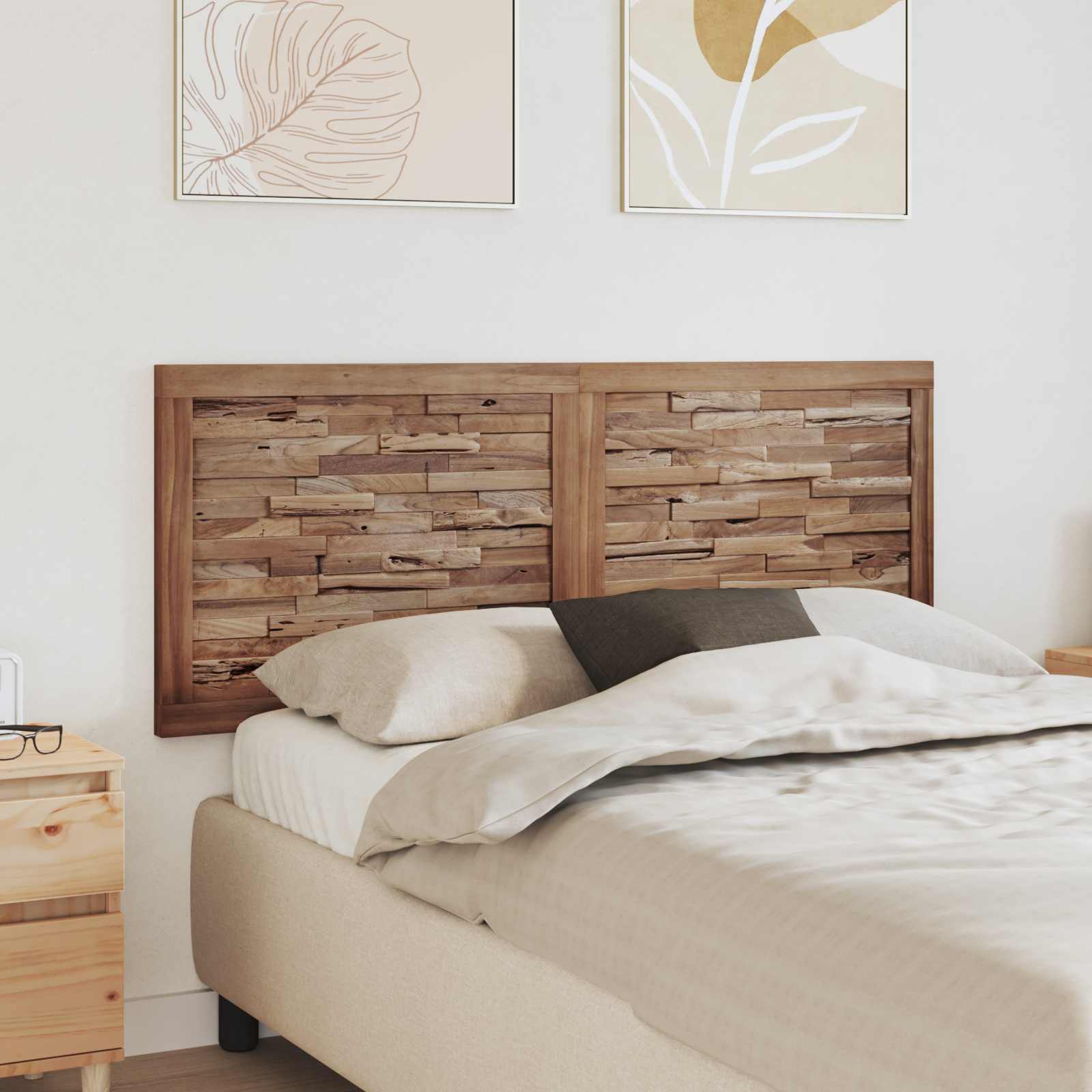 Uzglavlje Zidne Prirodna 140 cm Čvrsto teak drvo