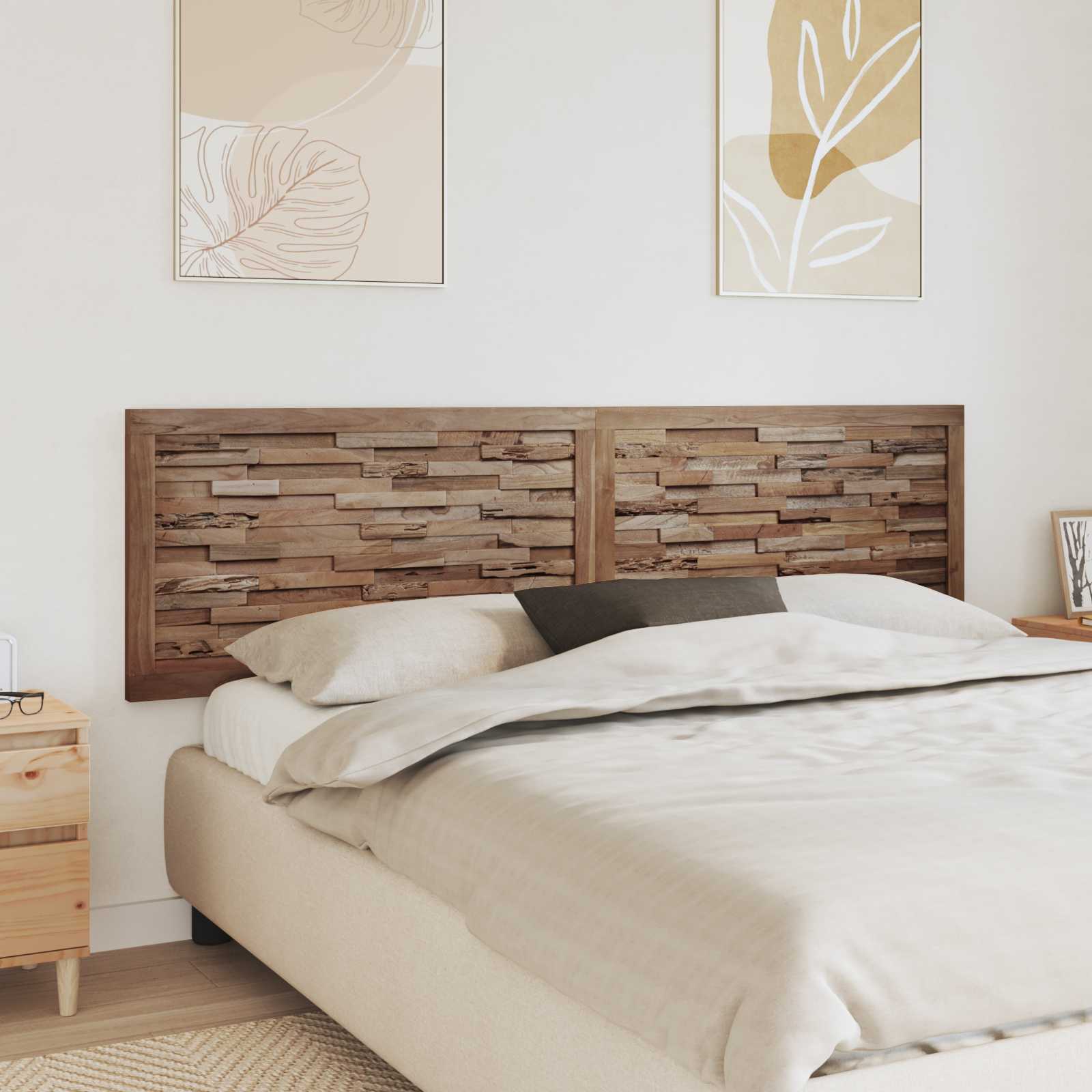 Uzglavlje Zidne Prirodna 200 cm Čvrsto teak drvo