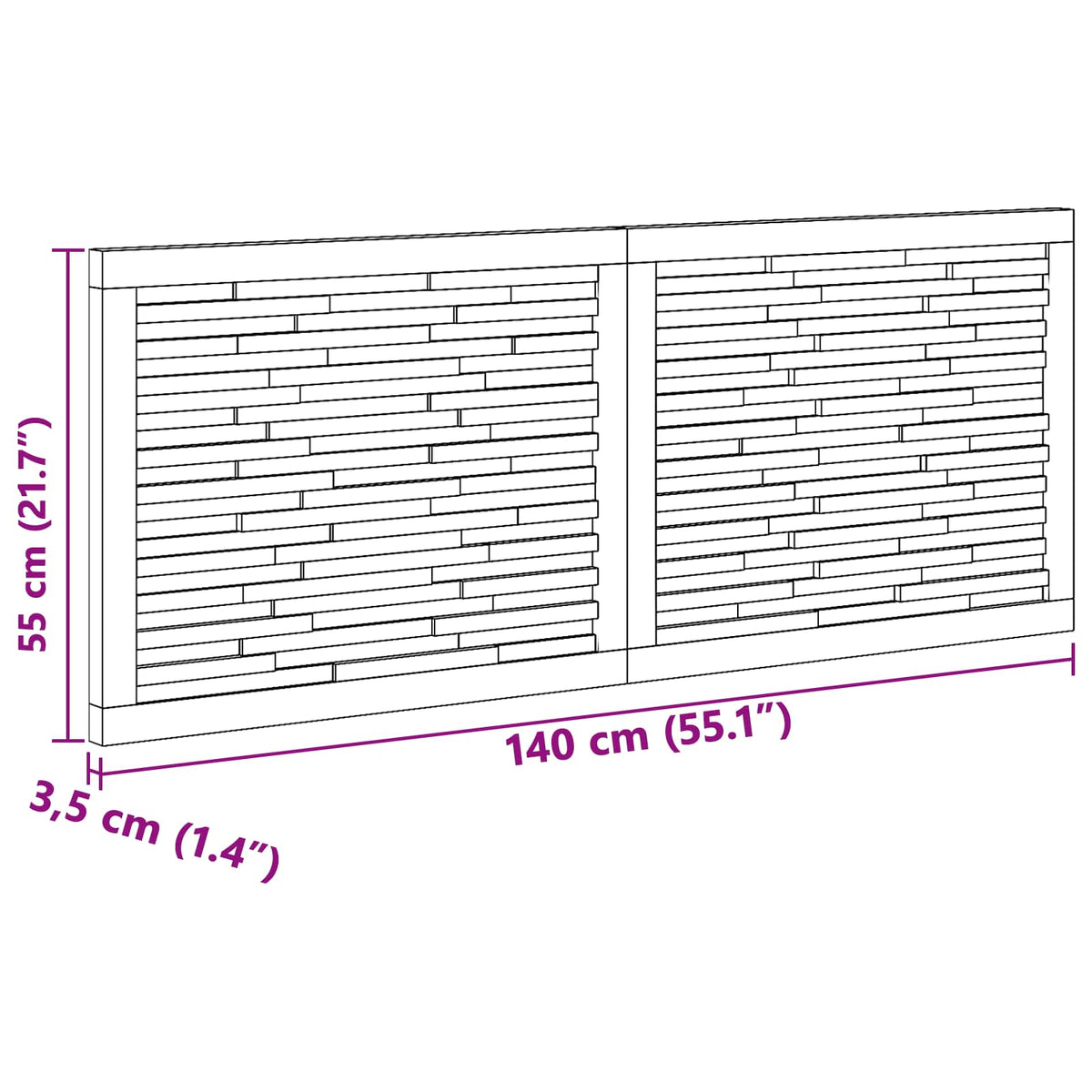 Uzglavlje Zidne Prirodna 140 cm Čvrsto teak drvo