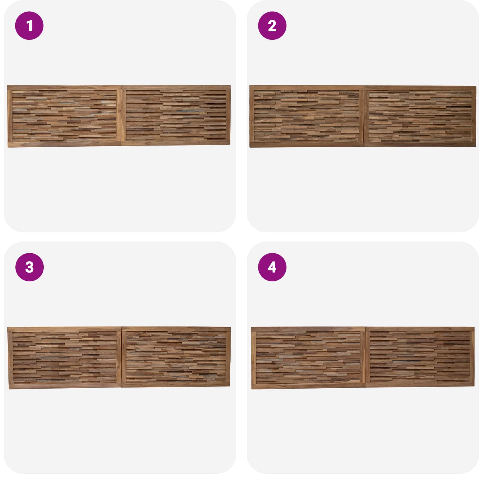 Uzglavlje Zidne Prirodna 200 cm Čvrsto teak drvo