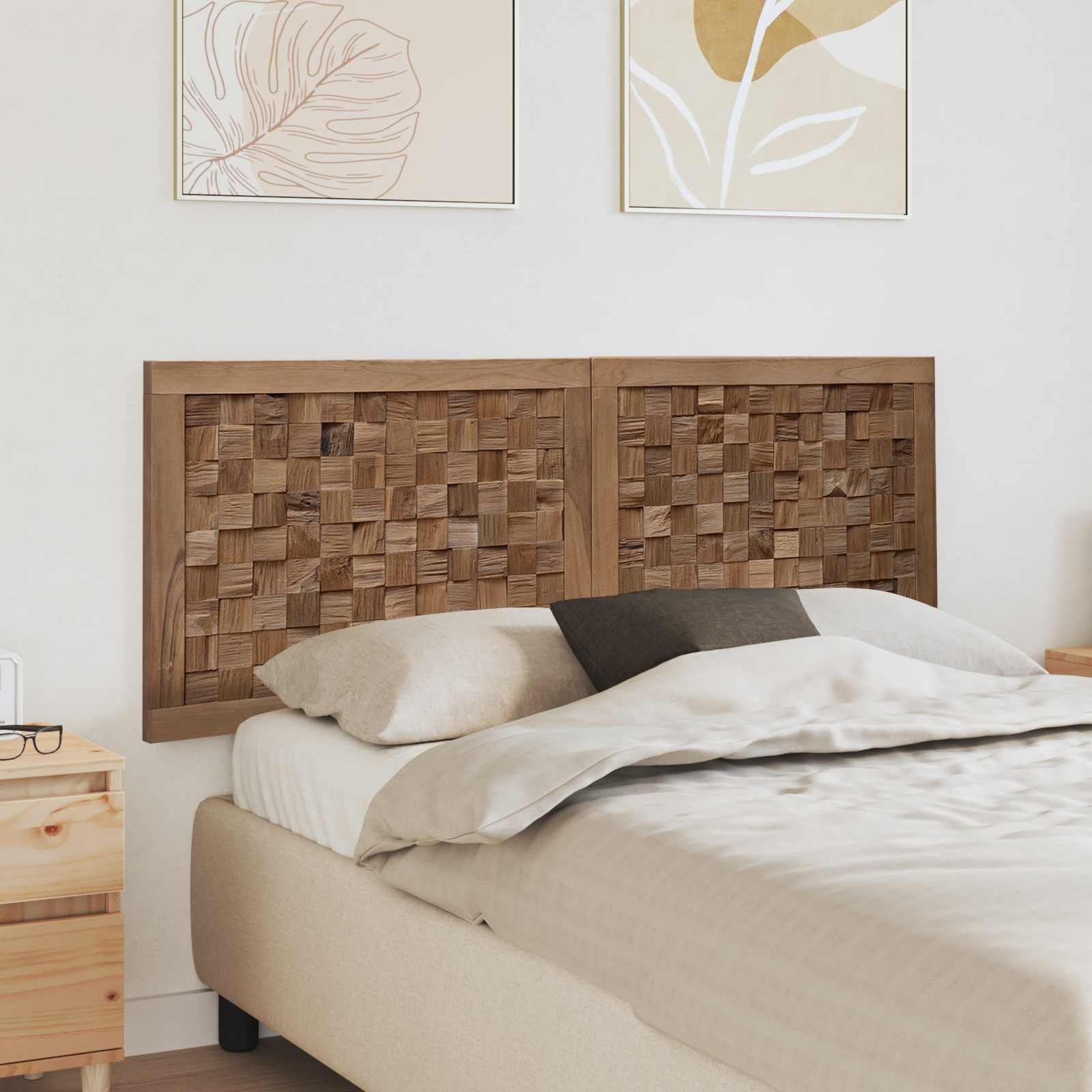 Uzglavlje Zidne Prirodna 140 cm Čvrsto teak drvo