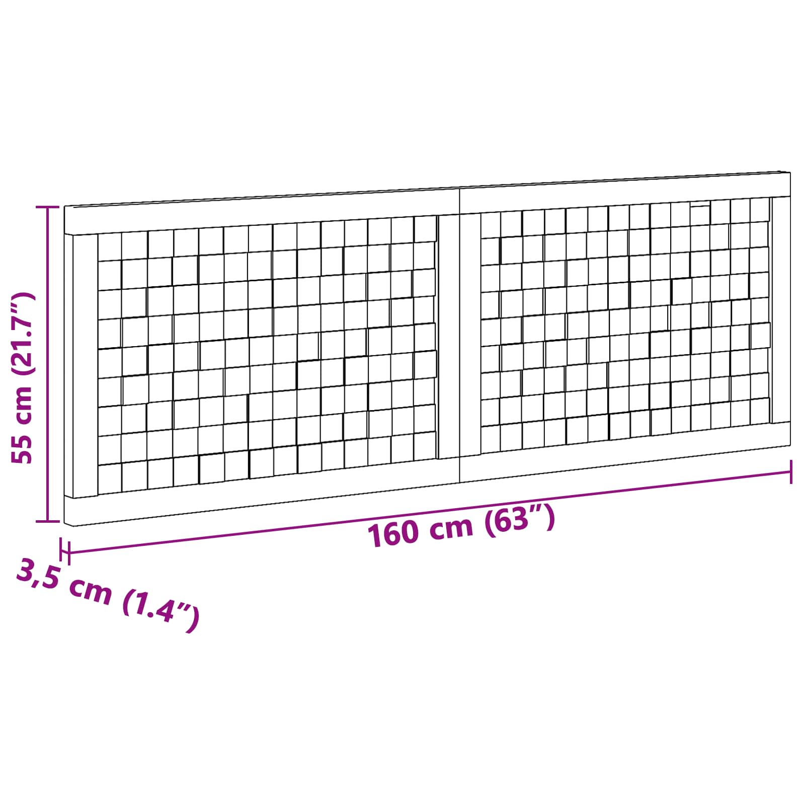 Uzglavlje Zidne Prirodna 160 cm Čvrsto teak drvo