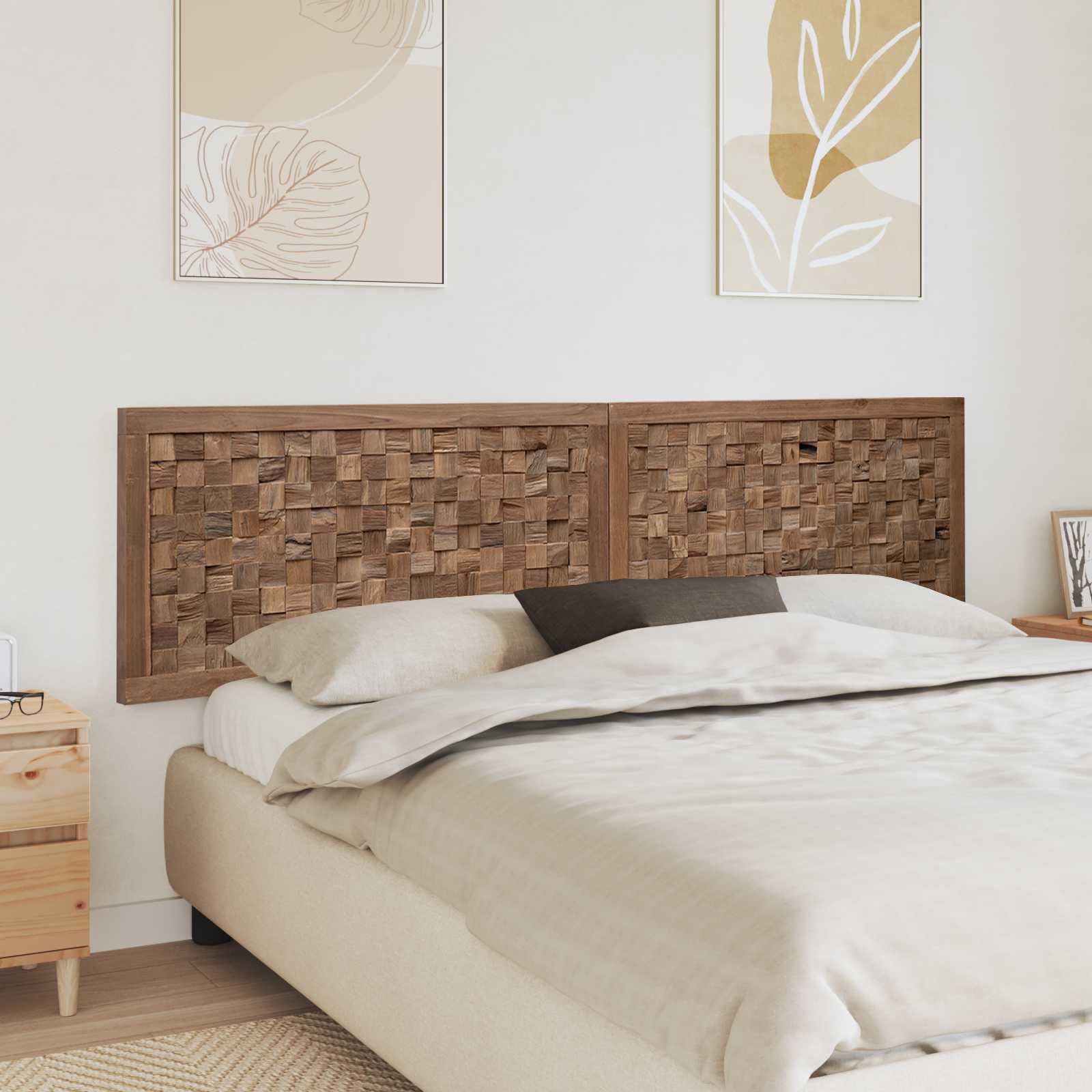 Uzglavlje Zidne Prirodna 200 cm Čvrsto teak drvo