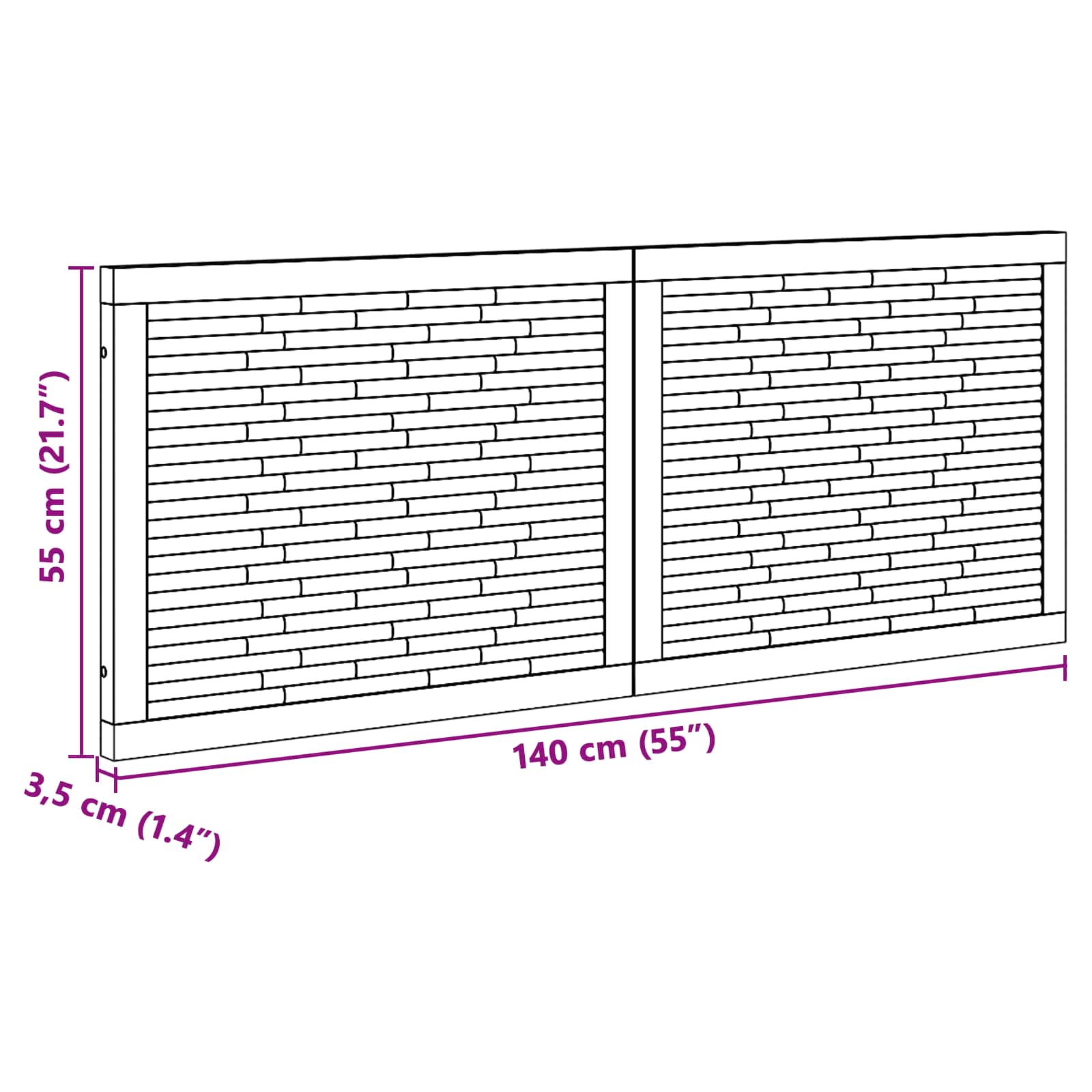 Uzglavlje za krevet Prirodna Čvrsto teak drvo